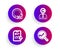 Copyrighter, Report checklist and 360 degrees icons set. Analytics sign. Vector