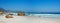 Copyspace landscape and seascape view of a tropical beach in summer. Idyliic seaside tourist attraction abroad