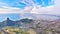 Copyspace landscape view of Lions Head and surroundings during the day in summer from above. Aerial view of the