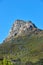 Copyspace landscape view of the top of a mountain during the day in summer from below. Scenic bottom view of a natural