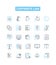 Copywrite law vector line icons set. Copyright, Law, Writing, Registration, Violation, Infringement, Intelectual