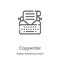 copywriter icon vector from digital marketing lineart collection. Thin line copywriter outline icon vector illustration. Linear