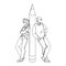 Copywriters Man And Woman Leaned Pencil Vector