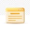 Copywriting with device, writing icon. document concept yellow. 3d vector illustration on white transparent background