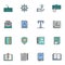 Copywriting filled outline icons set