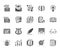 Copywriting flat glyph icons set. Writer typing text, social media content, e-mail newsletter, creative idea, typewriter