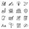 Copywriting icons set. Thin line style stock vector.