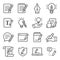 Copywriting icons set vector illustration. Contains such icon as content, writing, ideation, storytelling, editing and more. Expan