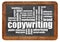 Copywriting word cloud on blackboard