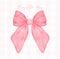 Coquette pink bow vintage feminine Aesthetic watercolor