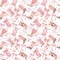 Coquette Pink cowgirl Boots pattern seamless, Girly Western Digital Paper isolated on white background