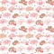 Coquette Pink cowgirl hat pattern seamless, Girly Western Digital Paper isolated on white background