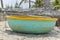 A coracle on the beach in Hoi An, Vietnam