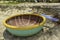 A coracle on the beach in Hoi An, Vietnam