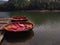 Coracle boats on the river, Kottur ecotourism Thiruvananthapuram Kerala