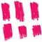 Coral Brushes Splatter. Pink Ink Background. Stroke Collection. Brushstroke Scratch. Watercolor Splatter. Paint Japanese.