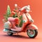 Coral Cartoon Scooter: Overwatch Style 3d Cgi Art