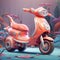 Coral Cartoon Scooter: Overwatch Style 3d Cgi Art