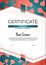 Coral Certificate. Modern fashion Certificate template. Elegant diploma in vector. Vertical certificate.