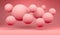 Coral colored background witf floating balls