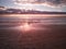 Coral dawn landscape in Medano Beach