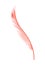 Coral detailed feather of bird. Vector decorative fluffy pink feather of flamingo or goose. Plume icon isolated on white