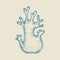 Coral hand drawing vector sketch. isolated illustration