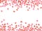 Coral paillettes confetti scatter vector illustration. Rhythmic gymnastics dress sequins background