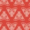 Coral pink moth butterflies seamless pattern print