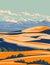 Coral Pink Sand Dunes State Park between Mount Carmel Junction and Kanab in Utah USA WPA Poster Art