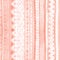 Coral pink tribal striped seamless pattern. Watercolor raster texture in ethnic style