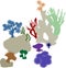 Coral reef. Colorful silhouettes