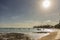 Coral reef in Praia do forte, Bahia, Brazil at sunset.