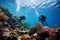 Coral reef restoration project led by a team of marine scientists