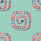 Coral snakes Micrurus lemniscatus geometric seamless pattern