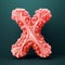 Coral Vector Letter X: 3d Graphics Illustration With Baroque Flourishes