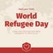 Coral and White Heart World Refugee Day Social Media Graphic