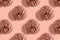 Coral wole artichokes pattern on colorful background