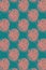 Coral wole artichokes pattern on green colorful background