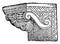 Corbel, lower,  vintage engraving