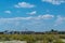 Corbu, Constanta, Romania - August 18, 2019: Buildings powered with green electricity generated by windmils at Corbu Beach,