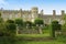 Corby, U.K., 6 May 2021. Dene Park Castle. Old big medieval traditional english castle building with green gardens panorama