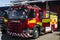 Corby, U.K. September 14, 2019 - British fire engine, fire station in Corby, Northamptonshire