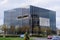 Corby, United Kingdom - 01 January 2019 - Corby Cube building, Corby Borough Council. Modern cityscape with office buildings