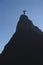 Corcovado hill and christ statue silhouette, Rio de Janeiro, Bra