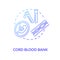 Cord blood bank concept icon