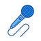 Cord microphone line icon.