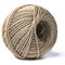 Cord skein, hemp roll, linen cord natural ball, isolated on white