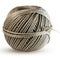 Cord skein, hemp roll, linen cord natural ball, isolated on white