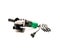 Corded angle grinder with adjustable guard, universal motor carbon brushes rotor, no attached griding disc isolated on